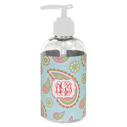 Blue Paisley Plastic Soap / Lotion Dispenser (8 oz - Small - White) (Personalized)