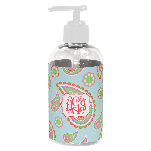 Blue Paisley Small Liquid Dispenser (8 oz) - White