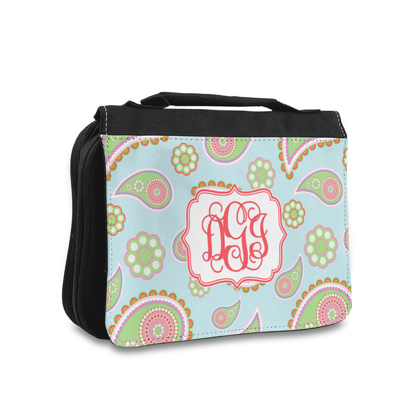 Custom Blue Paisley Toiletry Bag - Small (Personalized)