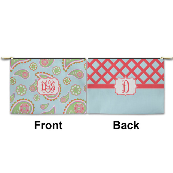 Blue Paisley Small Zipper Pouch Approval (Front and Back)