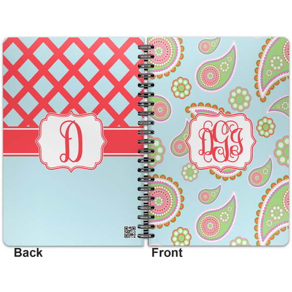 Blue Paisley Spiral Journal 7 x 10 - Apvl