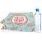 Blue Paisley Sports Towel Folded with Water Bottle