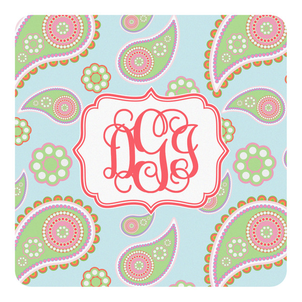 Custom Blue Paisley Square Decal - Small (Personalized)