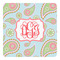 Blue Paisley Square Decal - XLarge (Personalized)