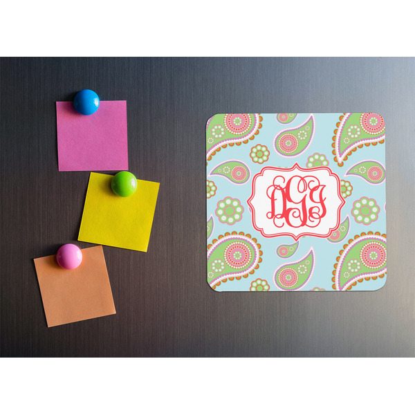 Blue Paisley Square Fridge Magnet - LIFESTYLE
