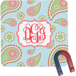 Blue Paisley Square Fridge Magnet (Personalized)