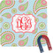 Blue Paisley Square Fridge Magnet (Personalized)