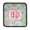 Blue Paisley Iron On Square Patch w/ Monogram