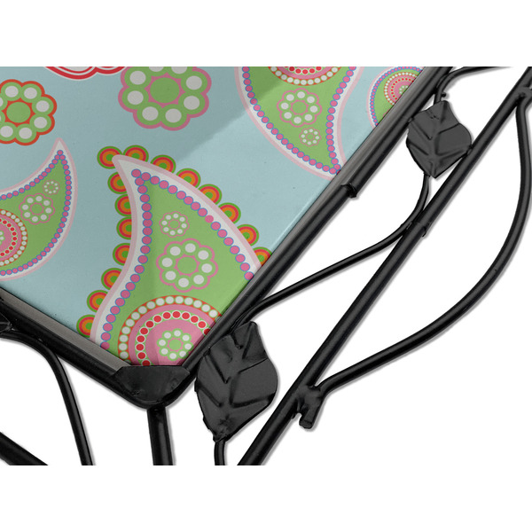 Blue Paisley Square Trivet - Detail