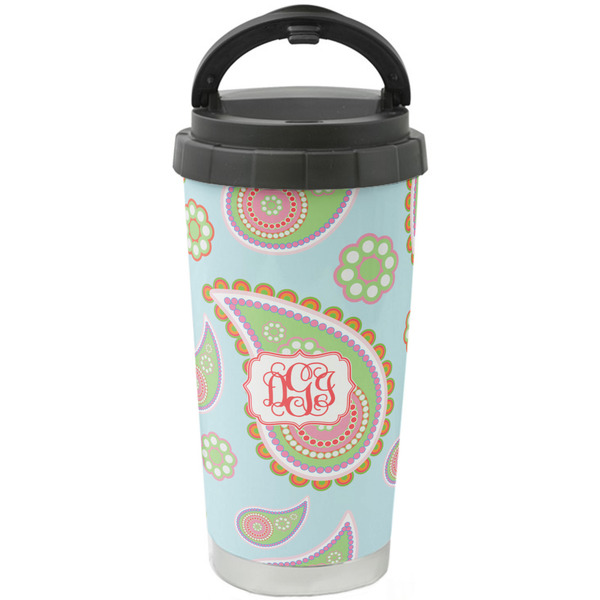 Custom Blue Paisley Stainless Steel Coffee Tumbler (Personalized)