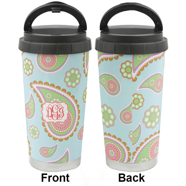 Blue Paisley Stainless Steel Travel Cup - Apvl