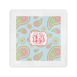 Blue Paisley Standard Cocktail Napkins (Personalized)