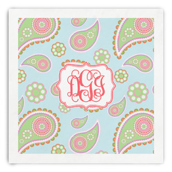 Blue Paisley Paper Dinner Napkins (Personalized)