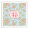 Blue Paisley Paper Dinner Napkin - Front View