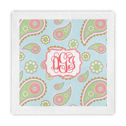 Blue Paisley Standard Decorative Napkins (Personalized)