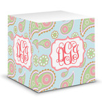 Blue Paisley Sticky Note Cube (Personalized)
