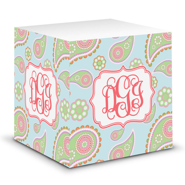 Custom Blue Paisley Sticky Note Cube (Personalized)