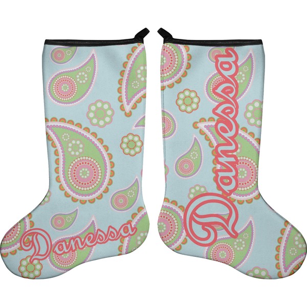 Blue Paisley Stocking - Double-Sided - Approval