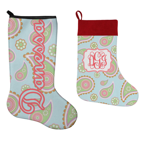 Blue Paisley Stockings - Side by Side compare