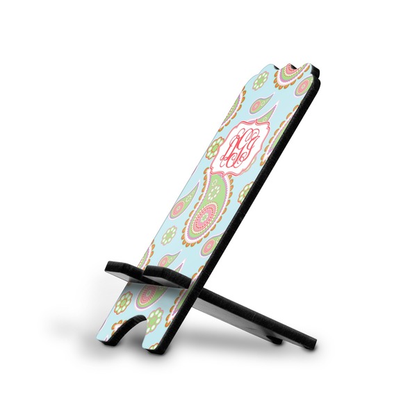 Custom Blue Paisley Stylized Cell Phone Stand - Large (Personalized)