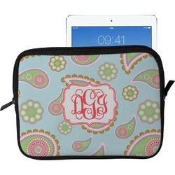 Blue Paisley Tablet Case / Sleeve - Large (Personalized)