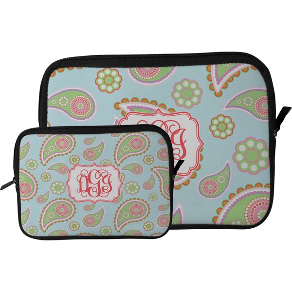 Blue Paisley Tablet Sleeve (Size Comparison)