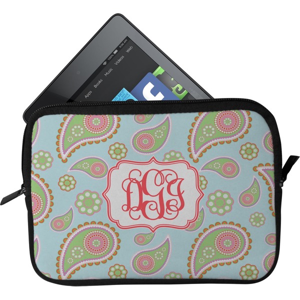 Custom Blue Paisley Tablet Case / Sleeve - Small (Personalized)