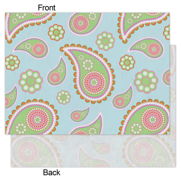 Blue Paisley Tissue Paper - Heavyweight - Large - Front & Back