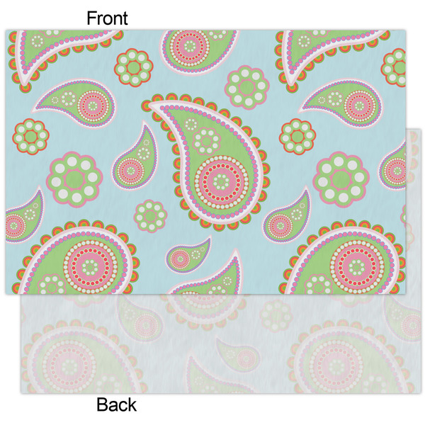 Blue Paisley Tissue Paper - Heavyweight - XL - Front & Back