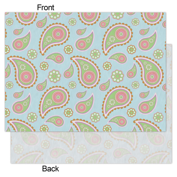 Blue Paisley Tissue Paper - Lightweight - Large - Front & Back