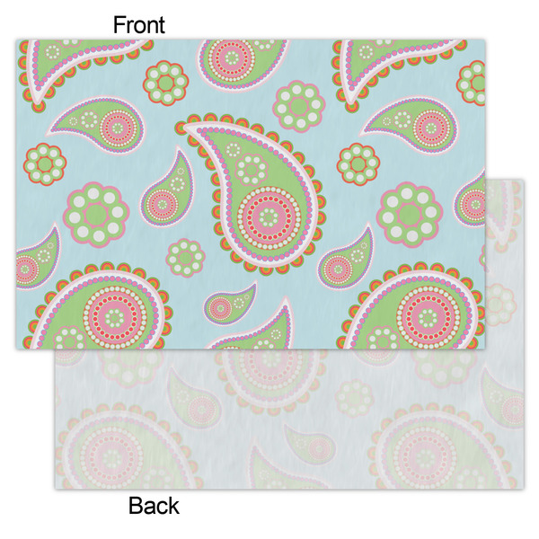 Blue Paisley Tissue Paper - Lightweight - Small - Front & Back