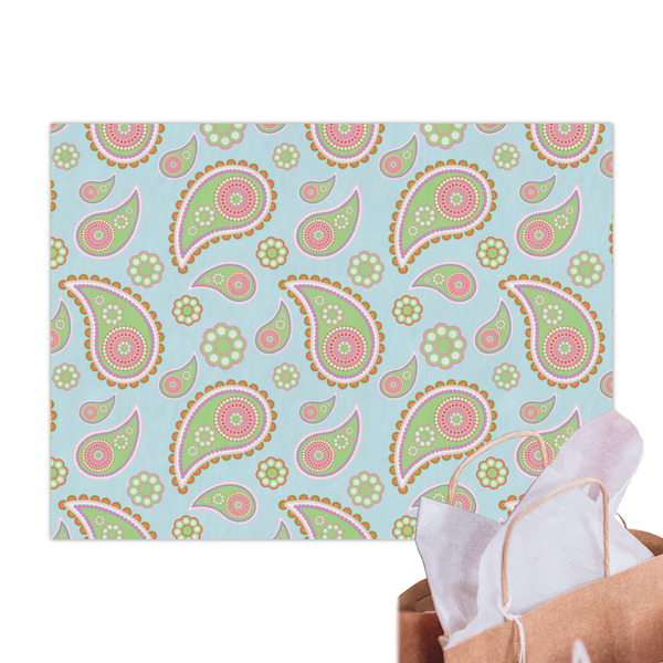 Blue Paisley Tissue Paper Sheets - Main