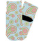 Blue Paisley Toddler Ankle Socks - Single Pair - Front and Back
