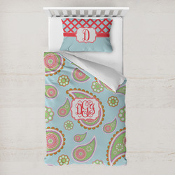 Blue Paisley Toddler Bedding w/ Monogram