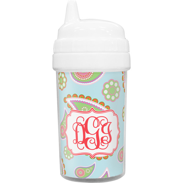 Custom Blue Paisley Sippy Cup (Personalized)