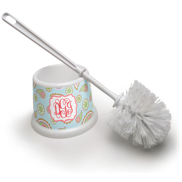 Custom Blue Paisley Toilet Brush (Personalized)
