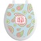 Blue Paisley Toilet Seat Decal - Round (Personalized)