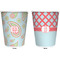 Blue Paisley Trash Can White - Front and Back - Apvl