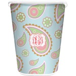 Blue Paisley Waste Basket - Double Sided (White) (Personalized)
