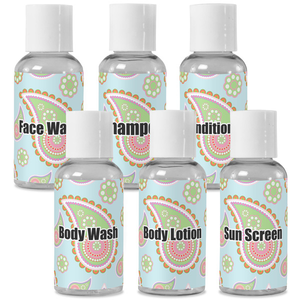 Custom Blue Paisley Travel Bottles (Personalized)