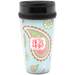 Blue Paisley Acrylic Travel Mug without Handle (Personalized)