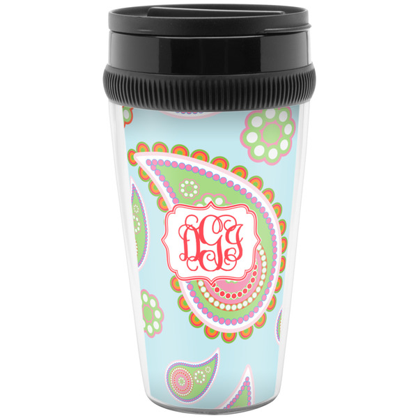 Custom Blue Paisley Acrylic Travel Mug without Handle (Personalized)