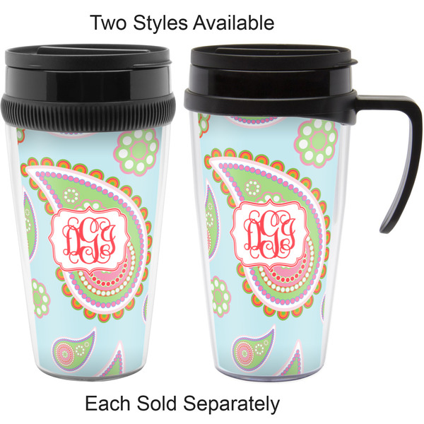 Blue Paisley Travel Mugs - with & without Handle