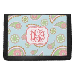 Blue Paisley Trifold Wallet (Personalized)