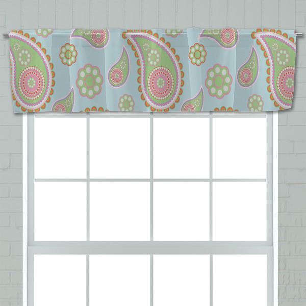 Blue Paisley Valance - Closeup on window