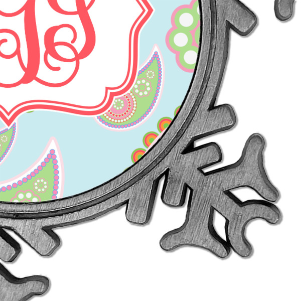 Blue Paisley Vintage Snowflake - Detail