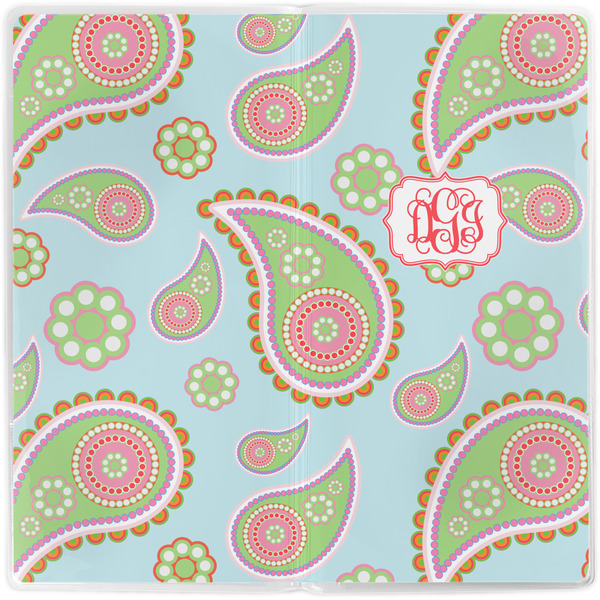 Blue Paisley Vinyl Document Wallet - Apvl