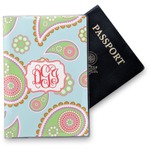 Blue Paisley Vinyl Passport Holder (Personalized)