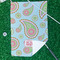 Blue Paisley Waffle Weave Golf Towel - In Context