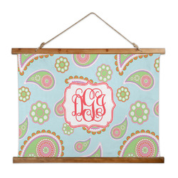 Blue Paisley Wall Hanging Tapestry - Wide (Personalized)